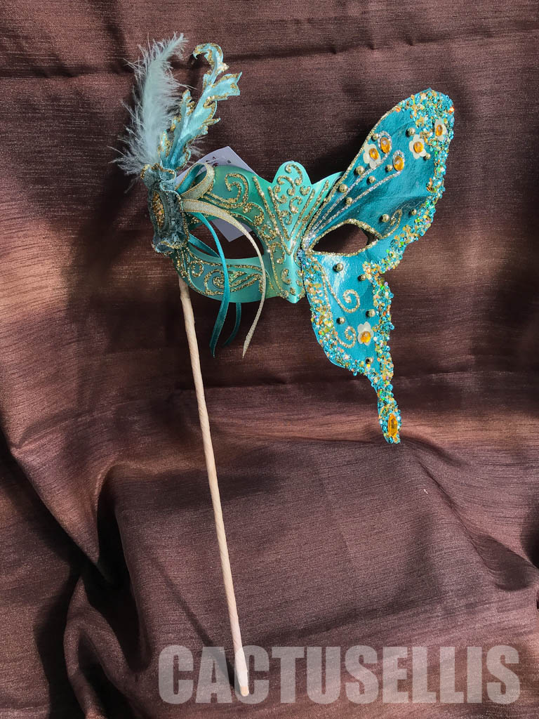 ART/BR36018 BUTTERFLY VENETIAN MASK ON STICK - Image 2