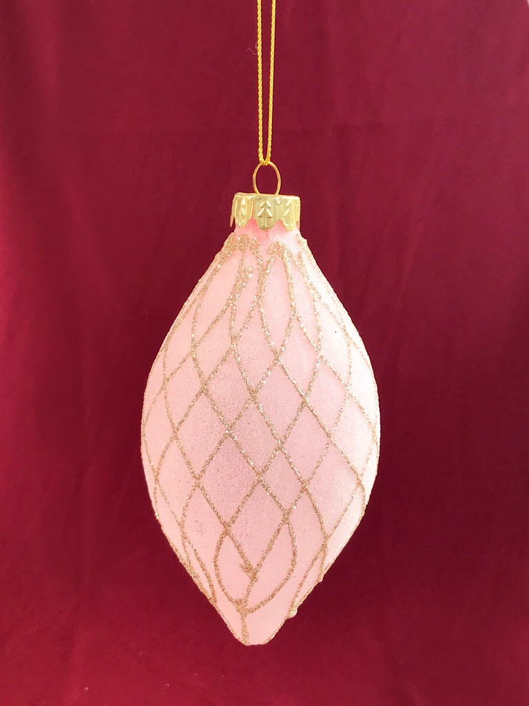 ART/P16502B GLASS GLITTER NET BALL