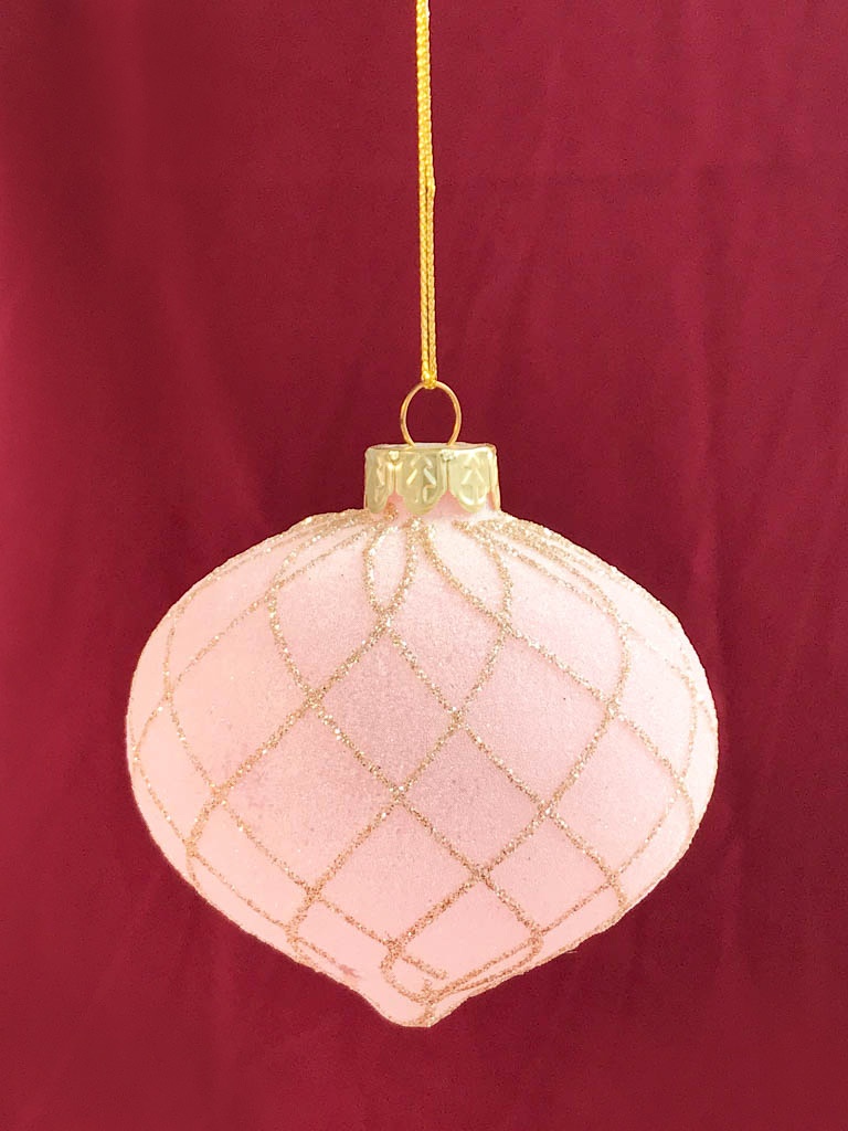 ART/P16502C GLASS GLITTER NET BALL