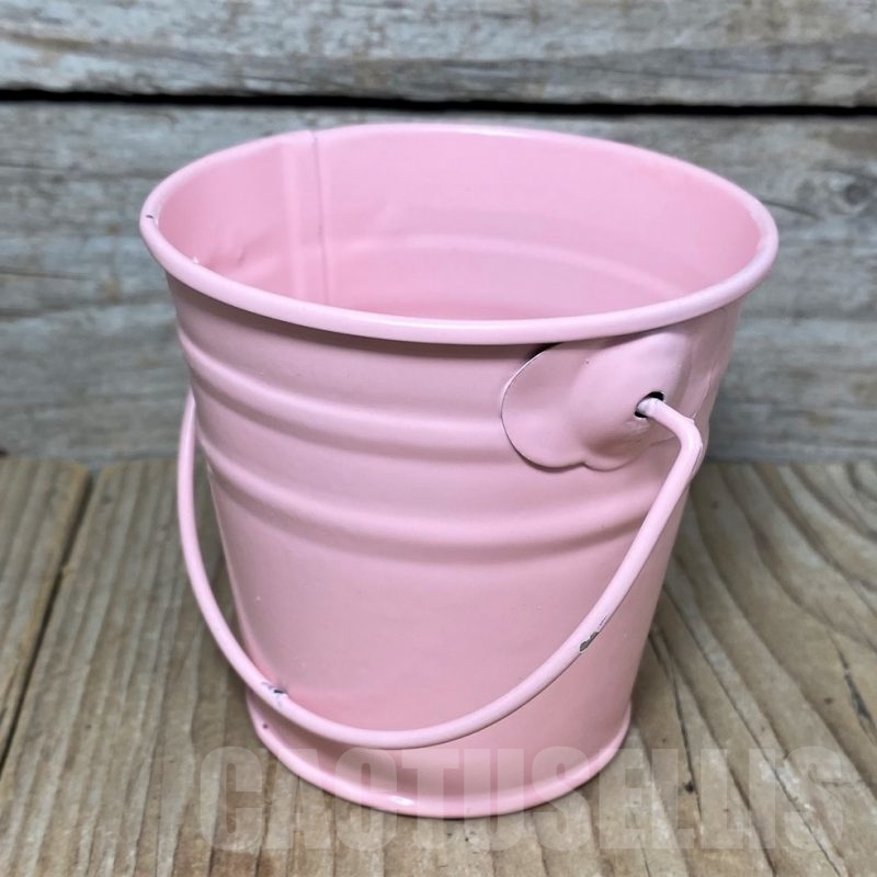 PT113 Метална кашпа, розова, без отвор
