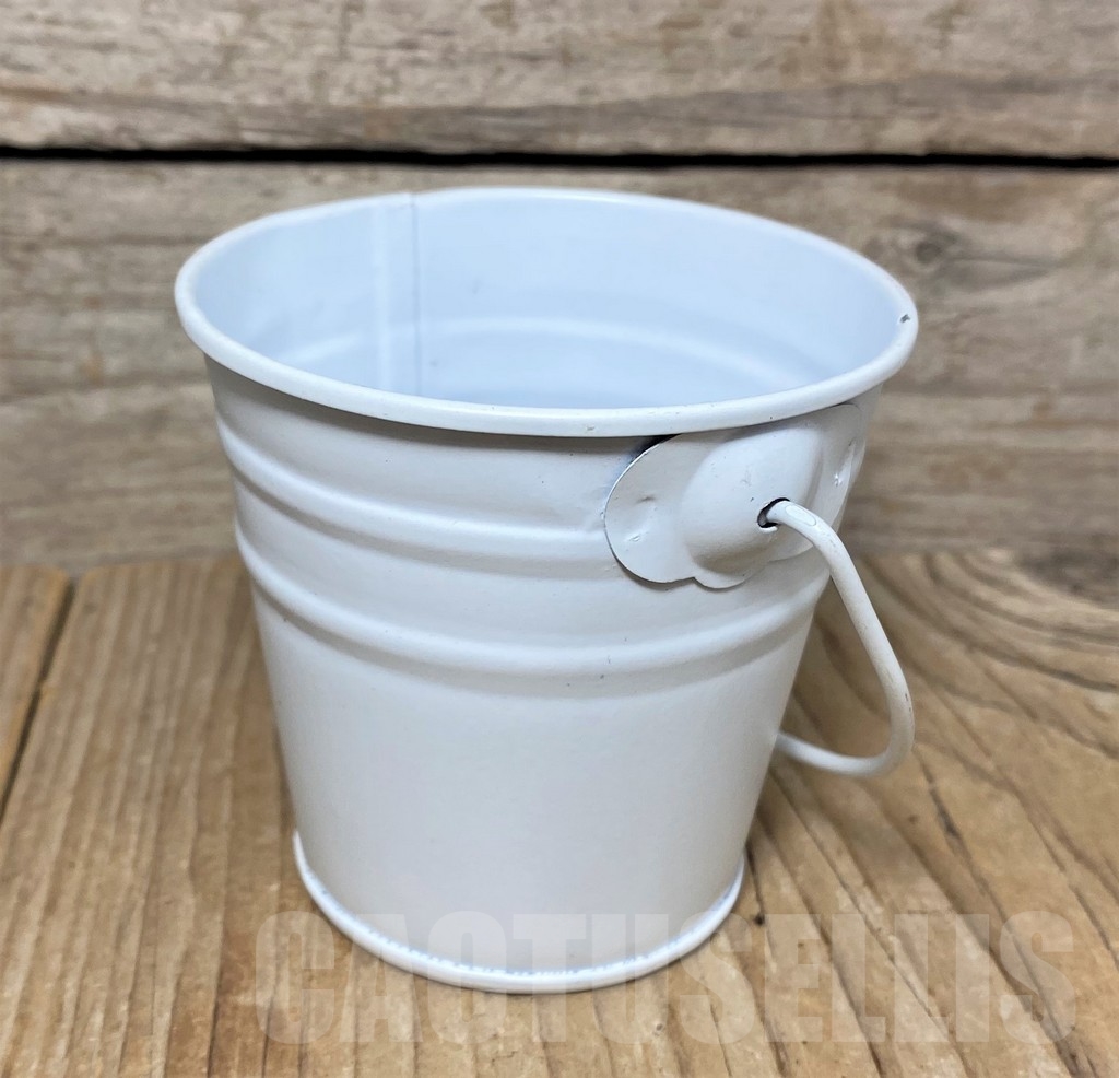 PT114 Метална кашпа, бяла, без отвор - Image 2