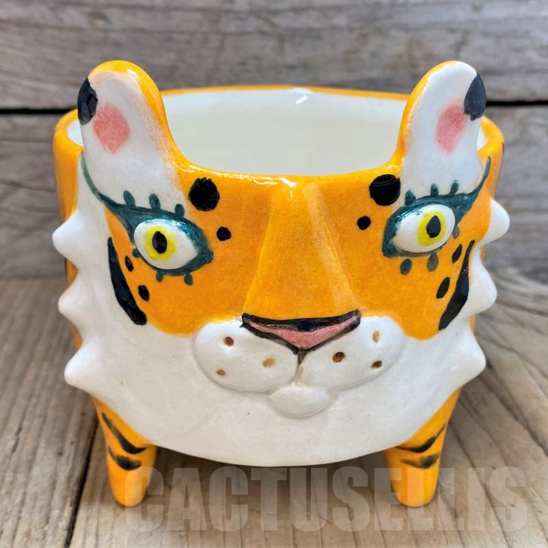 PT120 Керамична кашпа, тигър, ръчна изработка