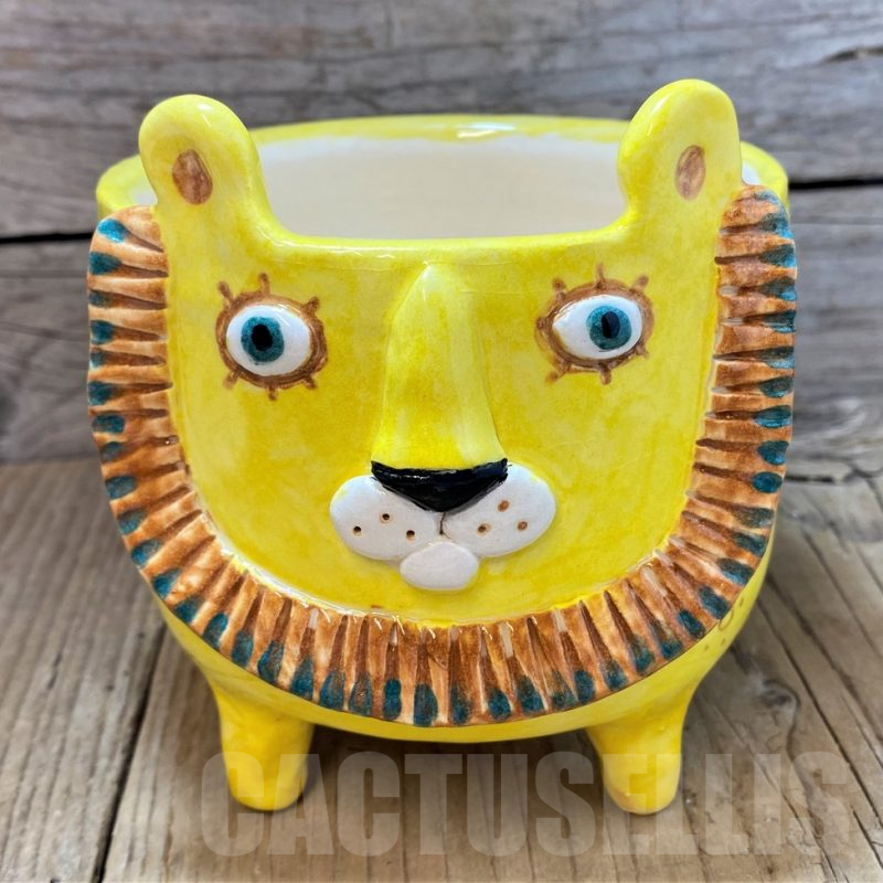 PT126 Керамична кашпа, лъв, ръчна изработка