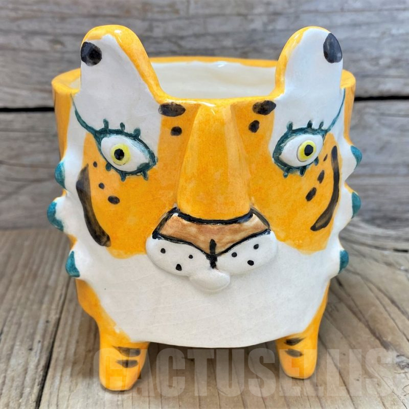 PT119 Керамична кашпа, тигър, ръчна изработка